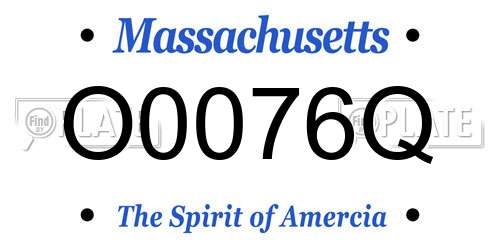 O0076Q Massachusetts License Plate