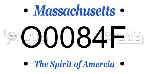 O0084F Massachusetts License Plate
