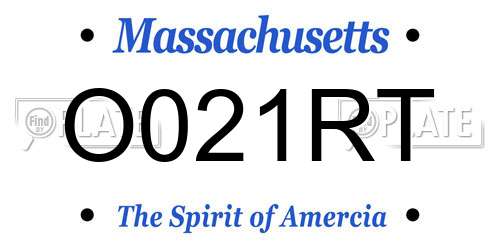 O021RT Massachusetts License Plate