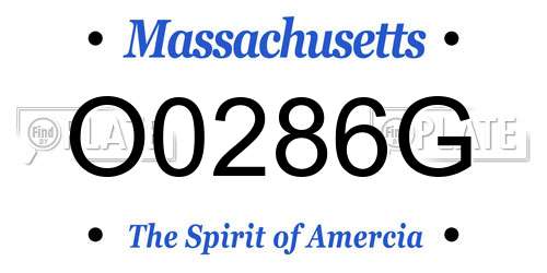 O0286G Massachusetts License Plate