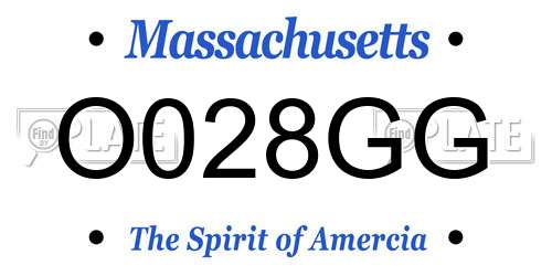 O028GG Massachusetts License Plate