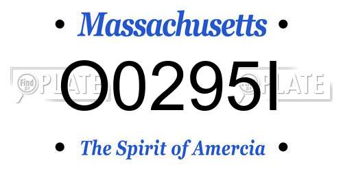 O0295I Massachusetts License Plate