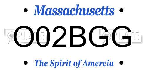 O02BGG Massachusetts License Plate