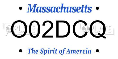 O02DCQ Massachusetts License Plate