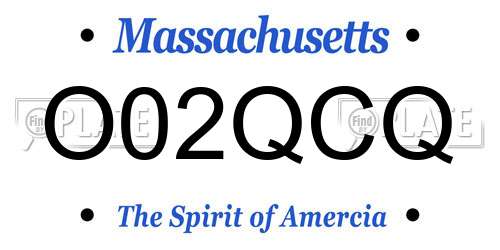 O02QCQ Massachusetts License Plate