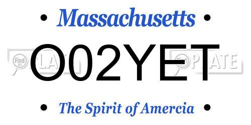 O02YET Massachusetts License Plate