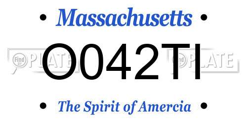 O042TI Massachusetts License Plate