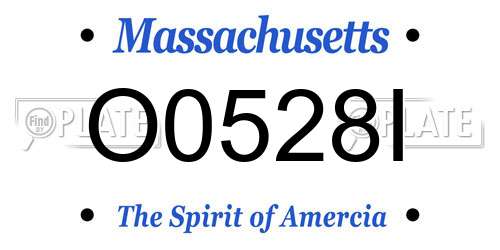 O0528I Massachusetts License Plate