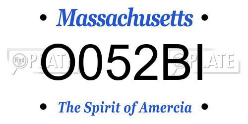 O052BI Massachusetts License Plate