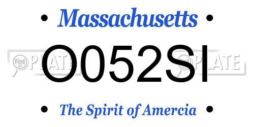 O052SI Massachusetts License Plate
