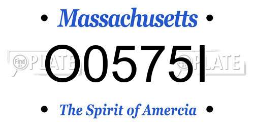 O0575I Massachusetts License Plate