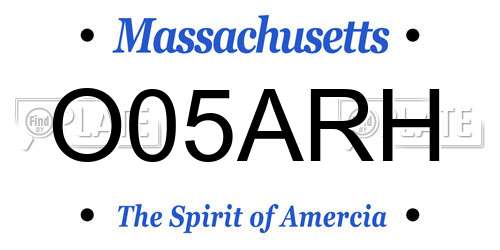 O05ARH Massachusetts License Plate