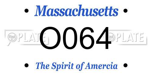 O064 Massachusetts License Plate
