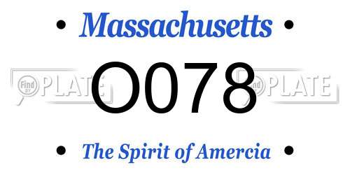 O078 Massachusetts License Plate