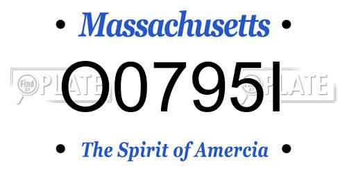 O0795I Massachusetts License Plate
