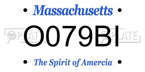 O079BI Massachusetts License Plate