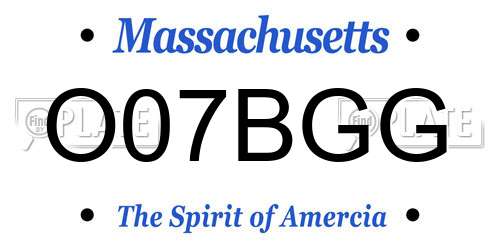 O07BGG Massachusetts License Plate