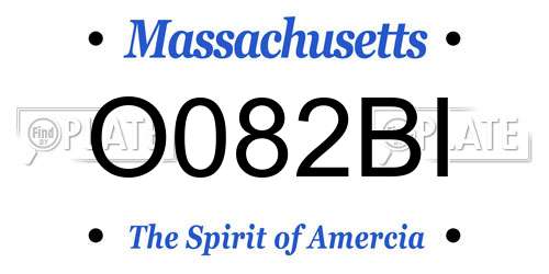 O082BI Massachusetts License Plate