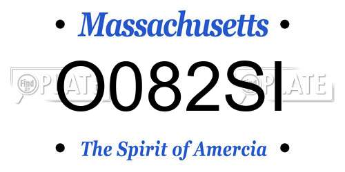O082SI Massachusetts License Plate