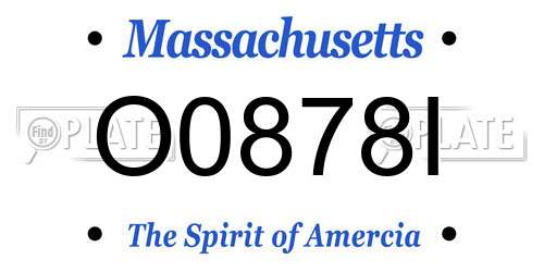 O0878I Massachusetts License Plate