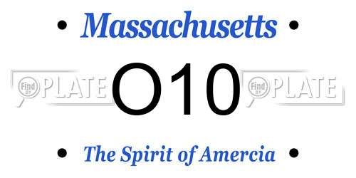 O10 Massachusetts License Plate