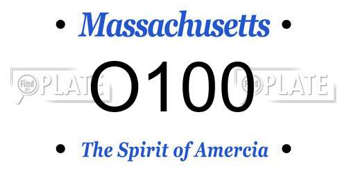 O100 Massachusetts License Plate