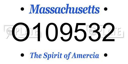 O109532 Massachusetts License Plate