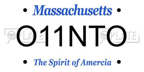 O11NTO Massachusetts License Plate