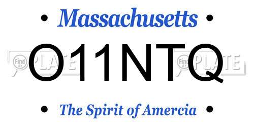 O11NTQ Massachusetts License Plate