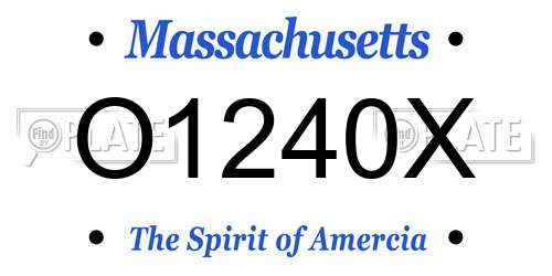 O1240X Massachusetts License Plate