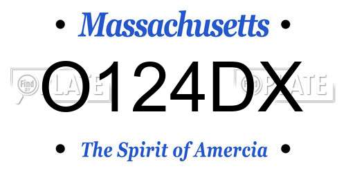 O124DX Massachusetts License Plate