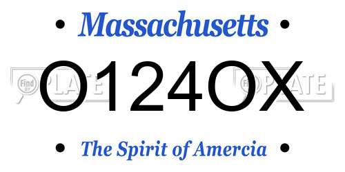 O124OX Massachusetts License Plate