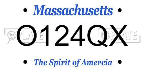 O124QX Massachusetts License Plate
