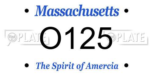O125 Massachusetts License Plate