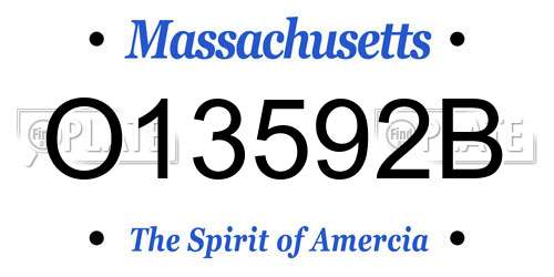 O13592B Massachusetts License Plate