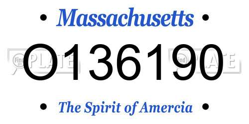 O136190 Massachusetts License Plate