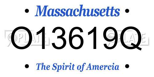O13619Q Massachusetts License Plate