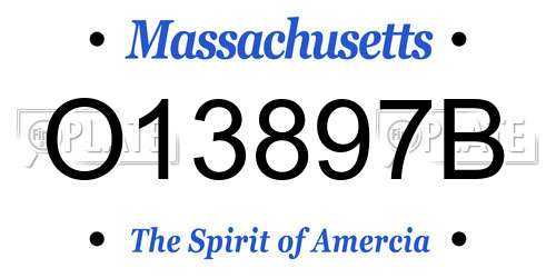 O13897B Massachusetts License Plate
