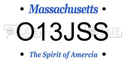 O13JSS Massachusetts License Plate