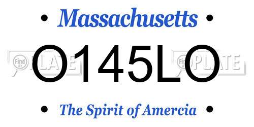 O145LO Massachusetts License Plate