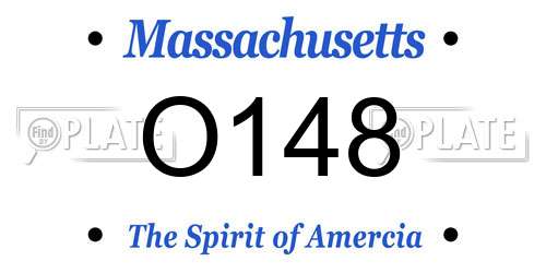 O148 Massachusetts License Plate