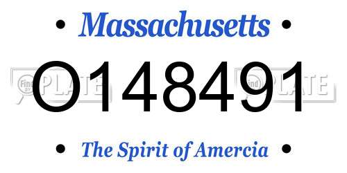 O148491 Massachusetts License Plate
