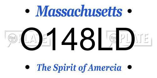 O148LD Massachusetts License Plate