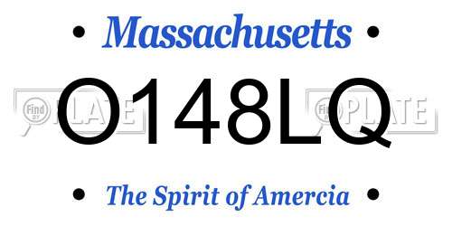 O148LQ Massachusetts License Plate