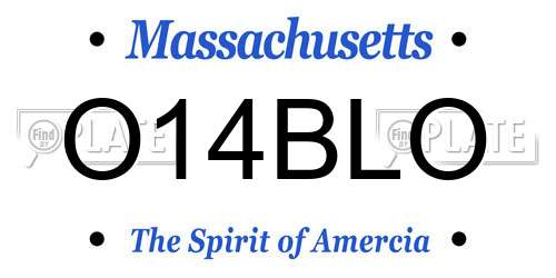 O14BLO Massachusetts License Plate