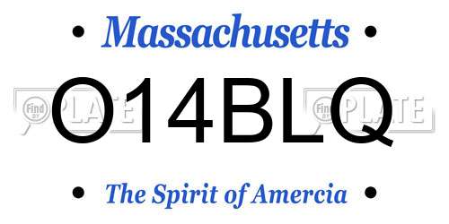 O14BLQ Massachusetts License Plate