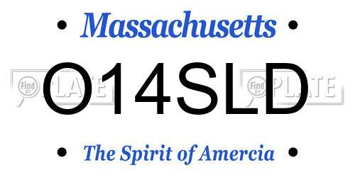 O14SLD Massachusetts License Plate
