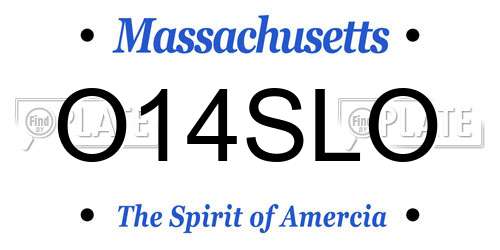 O14SLO Massachusetts License Plate