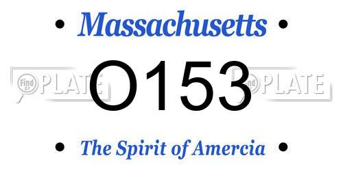 O153 Massachusetts License Plate