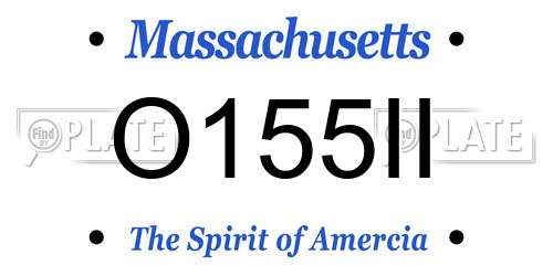 O155II Massachusetts License Plate